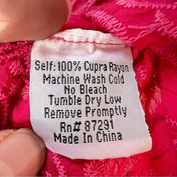 Johnny Was Pink Georgette Eyelet Embroidered Tunic Top - Picture 13 of 15